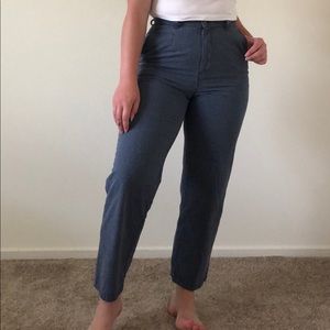 Vintage blue gingham high waisted dress pants